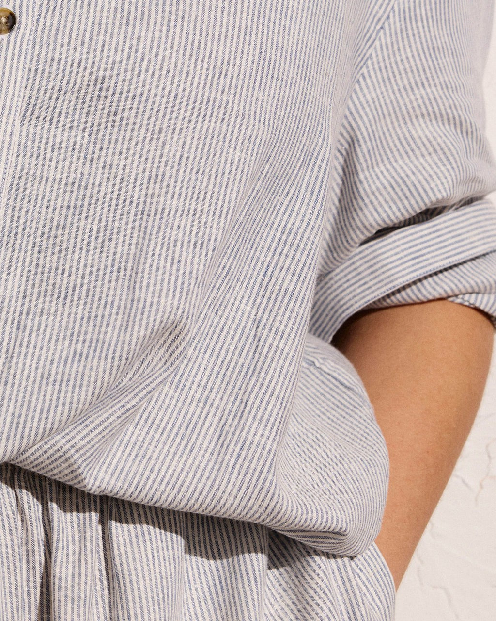 Sayville Linen Blend Drawstring Pant - Beach Stripe | Universal Standard