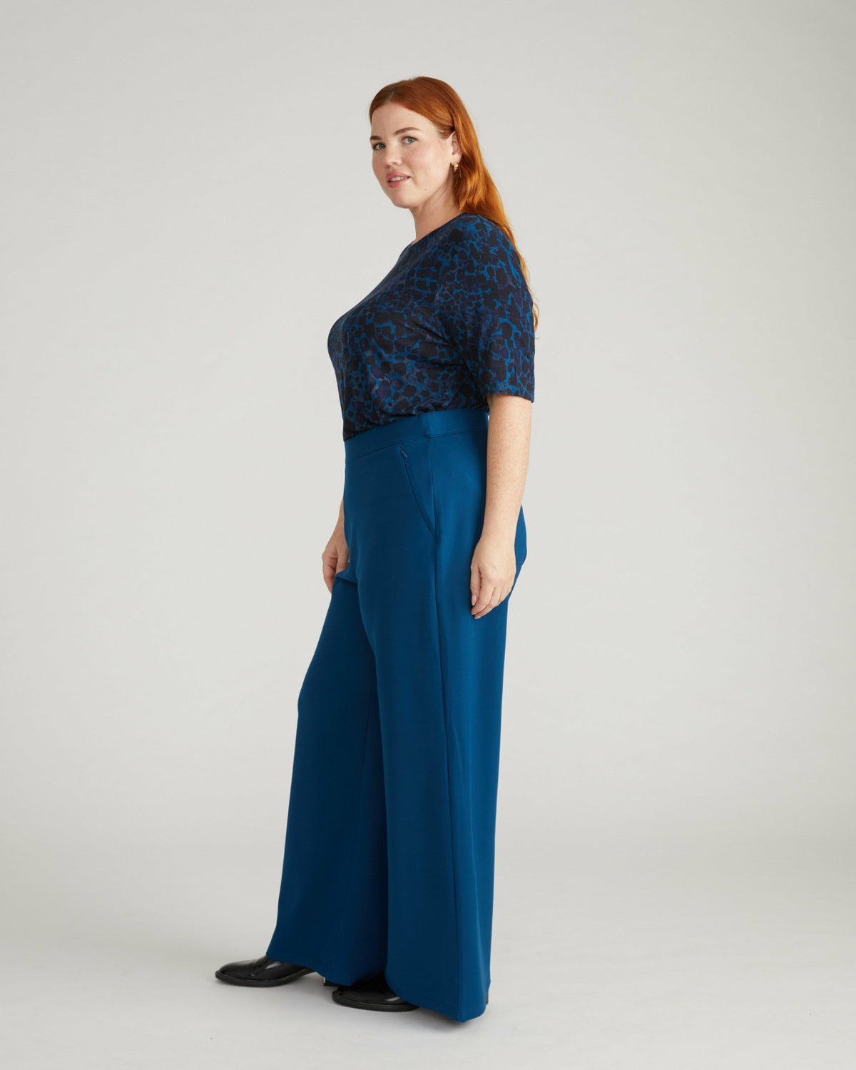 Stephanie Wide Leg Ponte Pants - Deep Teal | Universal Standard