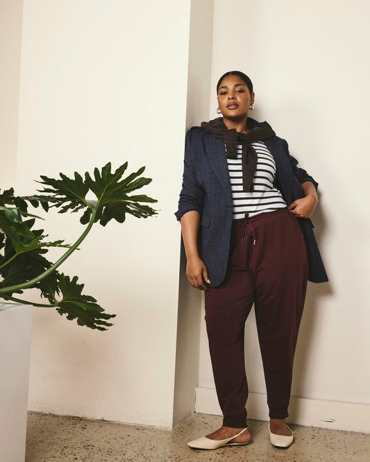 Selma French Terry Jogger - Black Cherry | Universal Standard