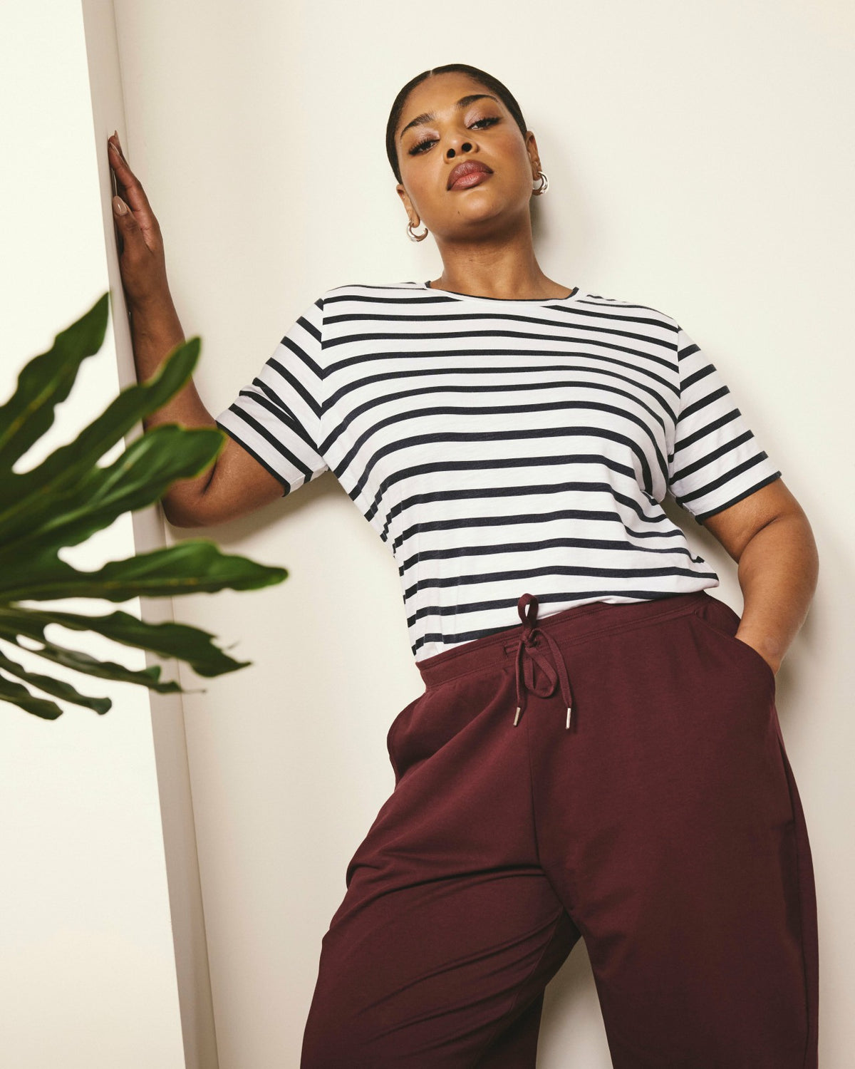 Selma French Terry Jogger - Black Cherry | Universal Standard