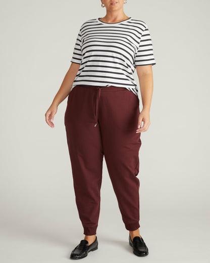 Selma French Terry Jogger - Black Cherry | Universal Standard