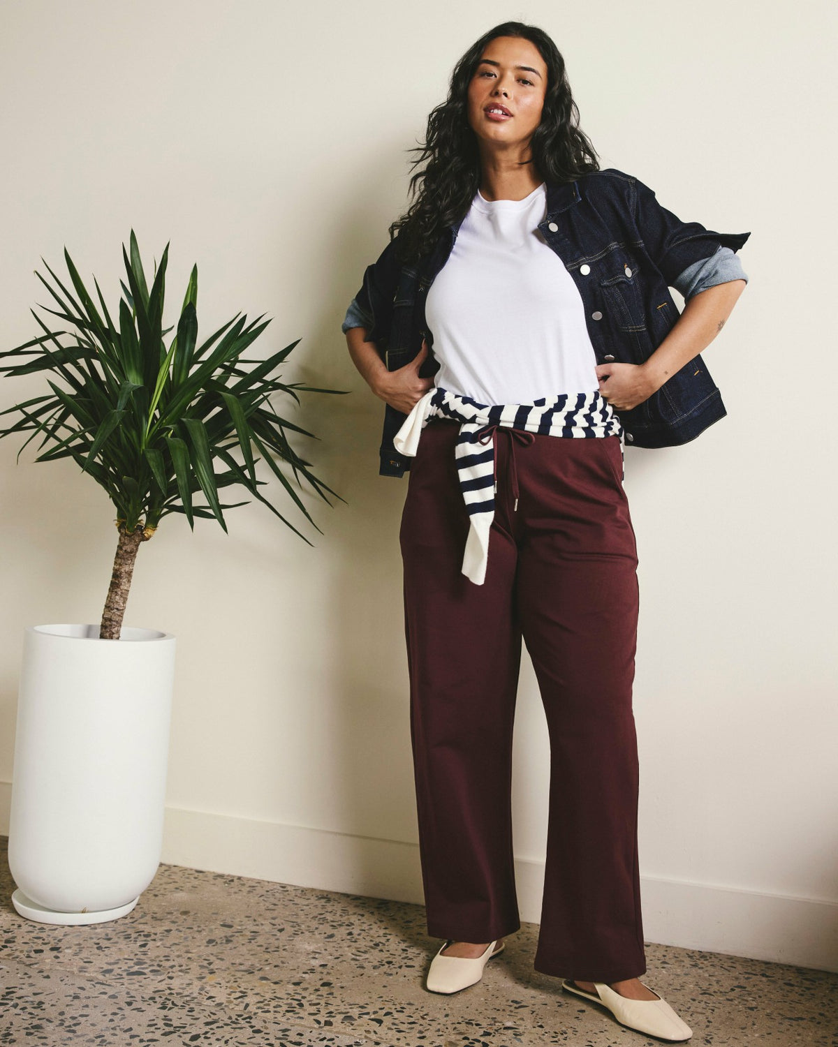 Straight Leg French Terry Sweatpants - Black Cherry | Universal Standard