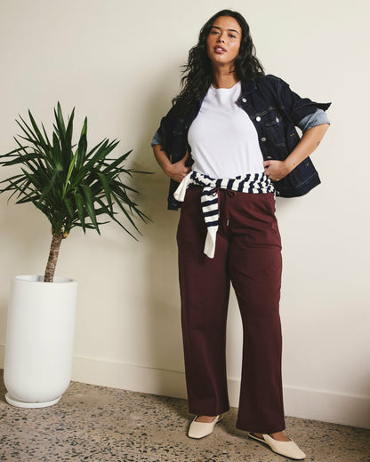 Straight Leg French Terry Sweatpants - Black Cherry | Universal Standard