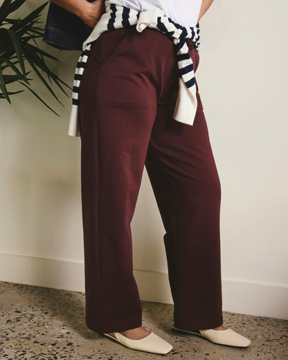 Straight Leg French Terry Sweatpants - Black Cherry | Universal Standard