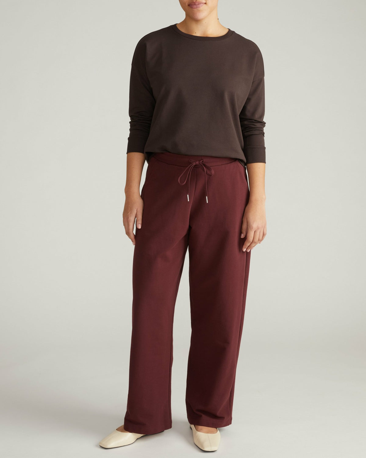 Straight Leg French Terry Sweatpants - Black Cherry | Universal Standard