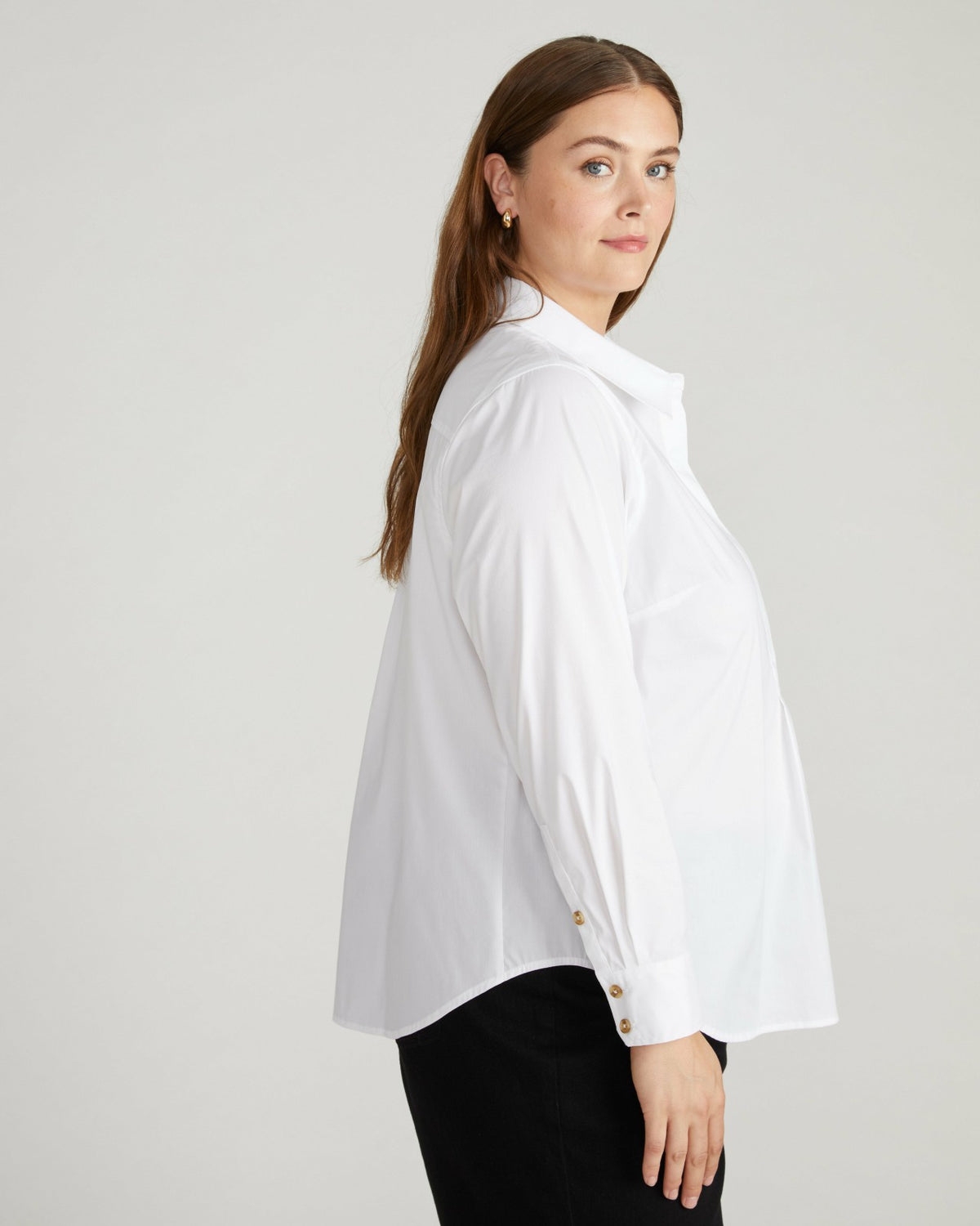 Elbe Popover Stretch Poplin Shirt Classic Fit - White | Universal Standard