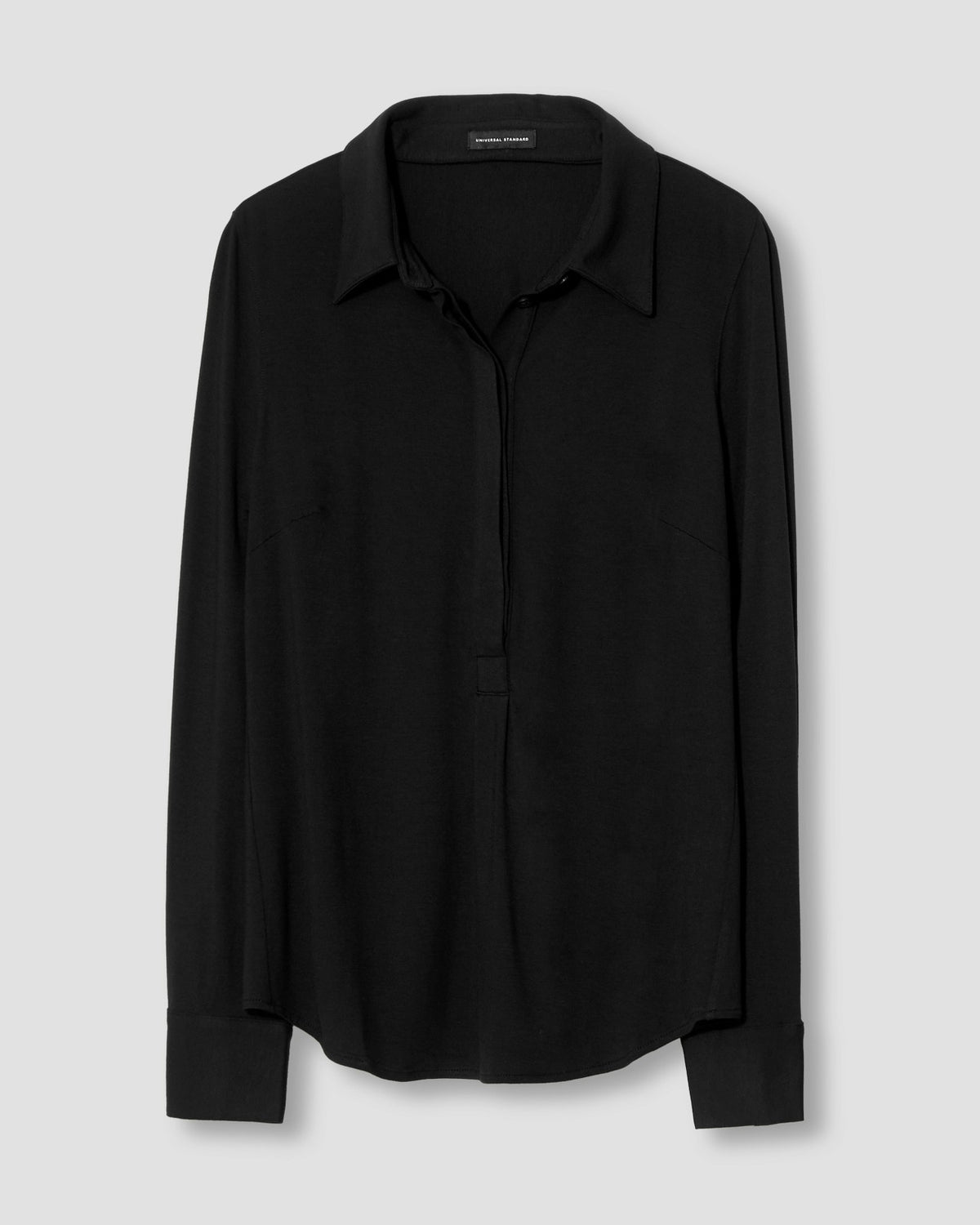 Elbe Popover Liquid Jersey Shirt Classic Fit - Black | Universal Standard
