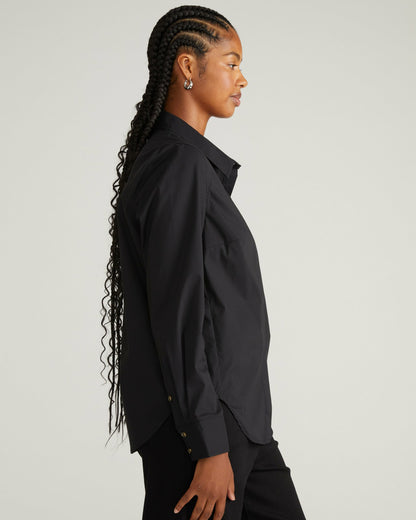 Elbe Stretch Poplin Shirt Classic Fit - Black | Universal Standard