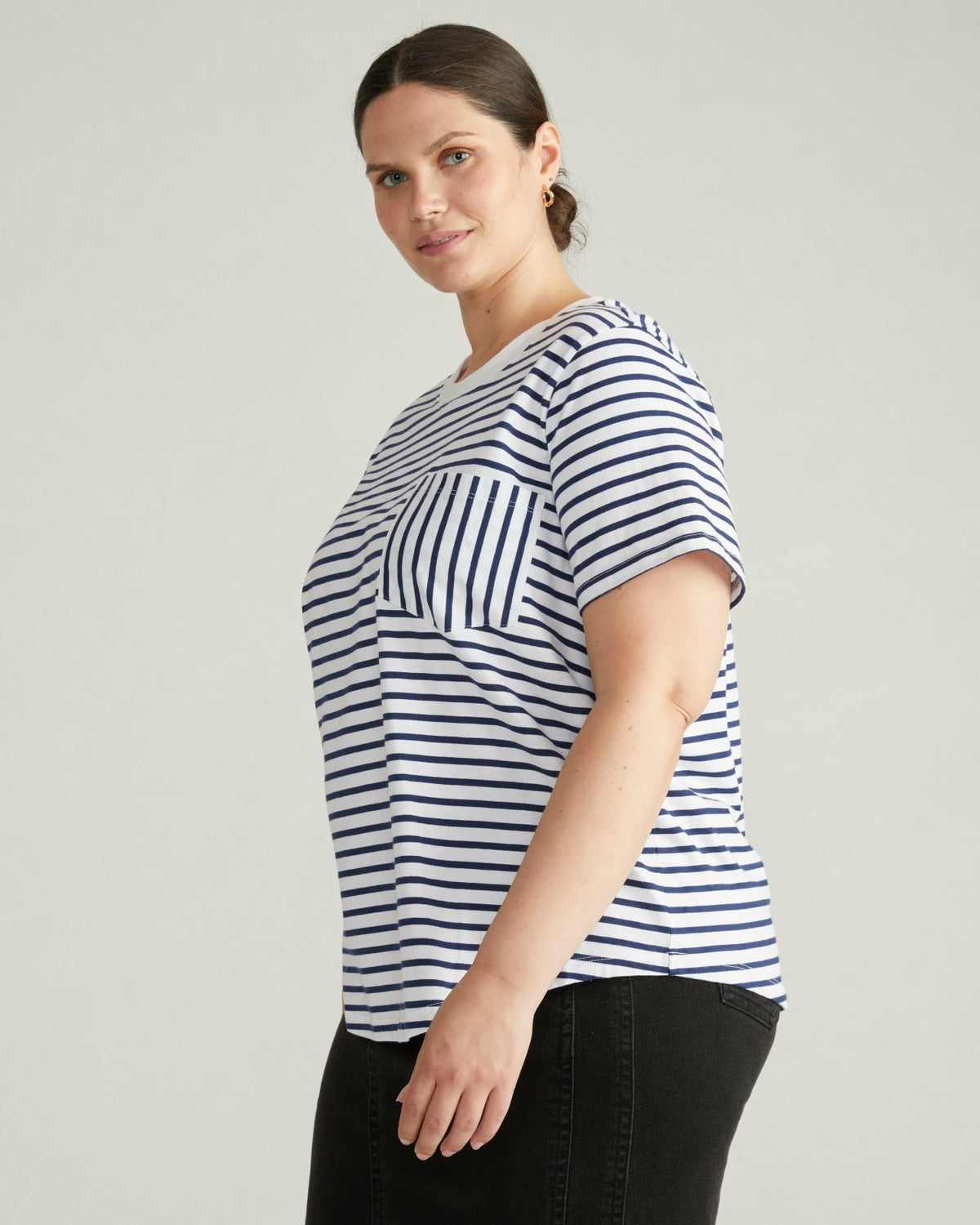 Breton Stripe Garcon Tee - White/Cenote Stripe | Universal Standard