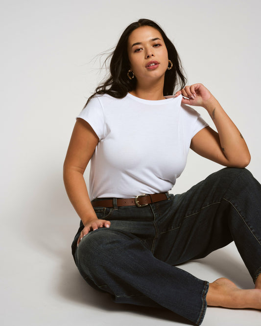 Ashley Cap Sleeve Tee - White | Universal Standard