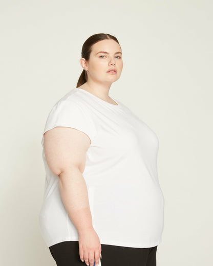 Ashley Cap Sleeve Tee - White | Universal Standard