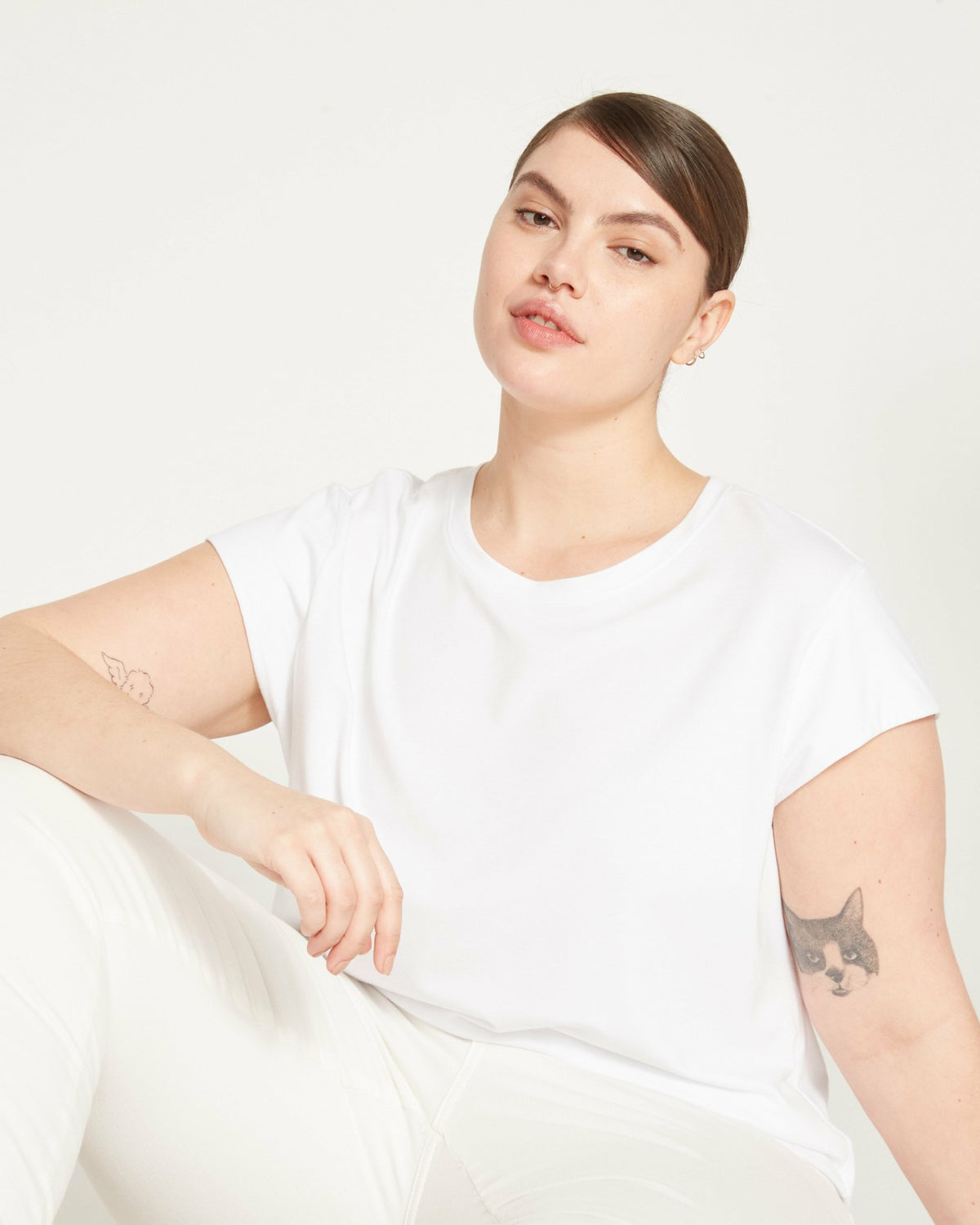 Ashley Cap Sleeve Tee - White | Universal Standard