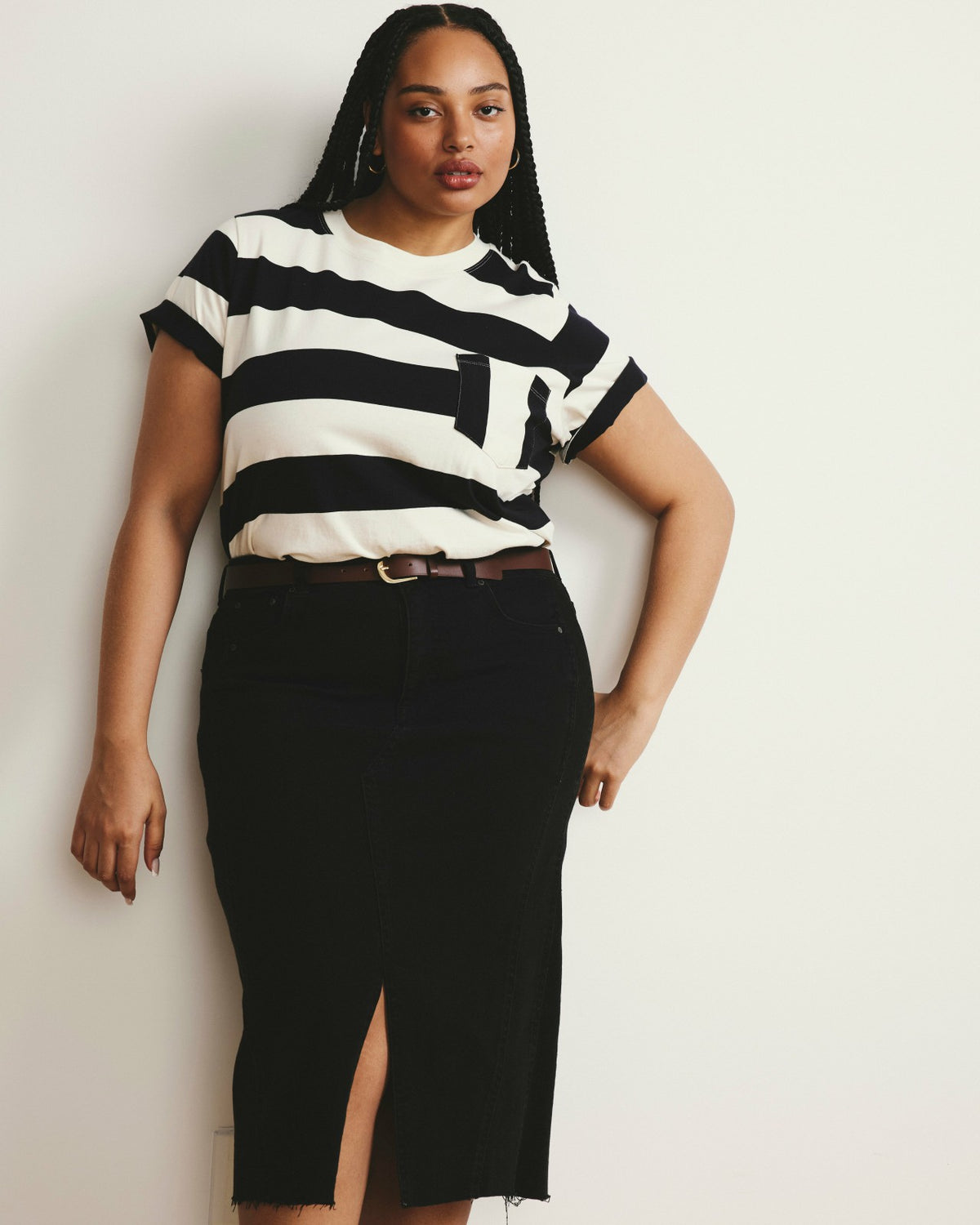 Breton Stripe Garcon Tee - Ecru/Black Rugby Stripe | Universal Standard
