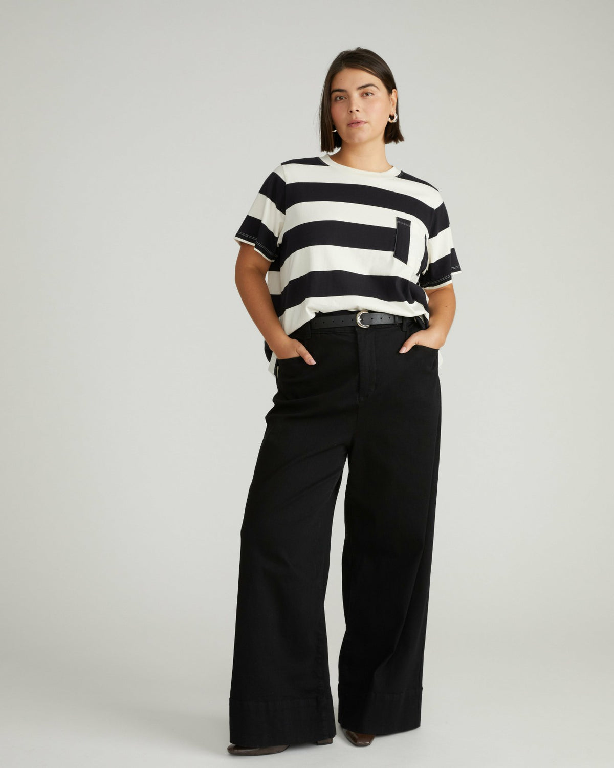 Breton Stripe Garcon Tee - Ecru/Black Rugby Stripe | Universal Standard