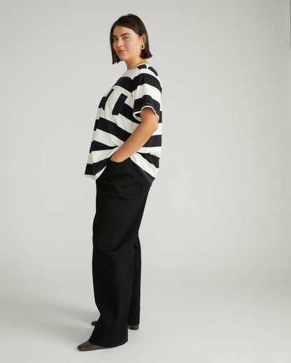 Breton Stripe Garcon Tee - Ecru/Black Rugby Stripe | Universal Standard