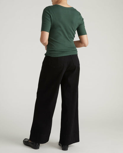 Classic V-Neck Ribbed Tee - Conifer | Universal Standard