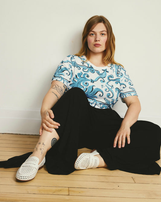 Tee Rex - Blue Majolica Print | Universal Standard