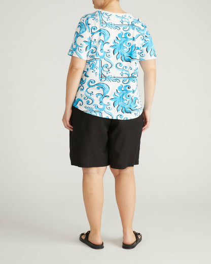 Tee Rex - Blue Majolica Print | Universal Standard