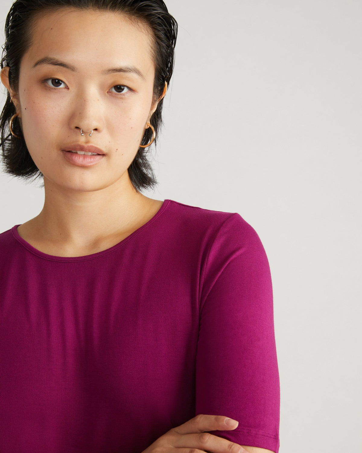 Lily Liquid Jersey Crew Neck Stovepipe Tee - Rothko Purple | Universal Standard