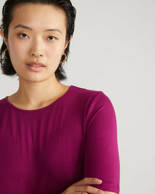 Lily Liquid Jersey Crew Neck Stovepipe Tee - Rothko Purple | Universal Standard