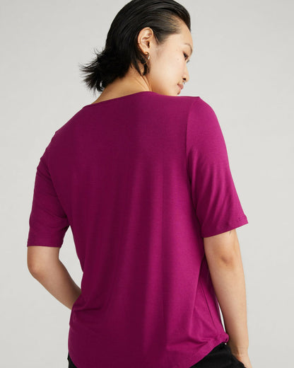 Lily Liquid Jersey Crew Neck Stovepipe Tee - Rothko Purple | Universal Standard