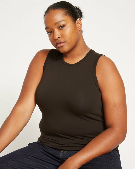 Cai High Neck Tank - Black | Universal Standard