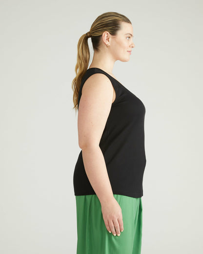 Daisy Ribbed Tank - Black | Universal Standard
