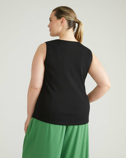 Daisy Ribbed Tank - Black | Universal Standard
