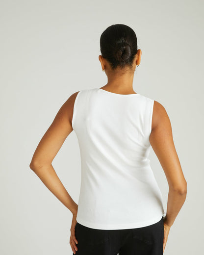 Daisy Ribbed Tank - White | Universal Standard
