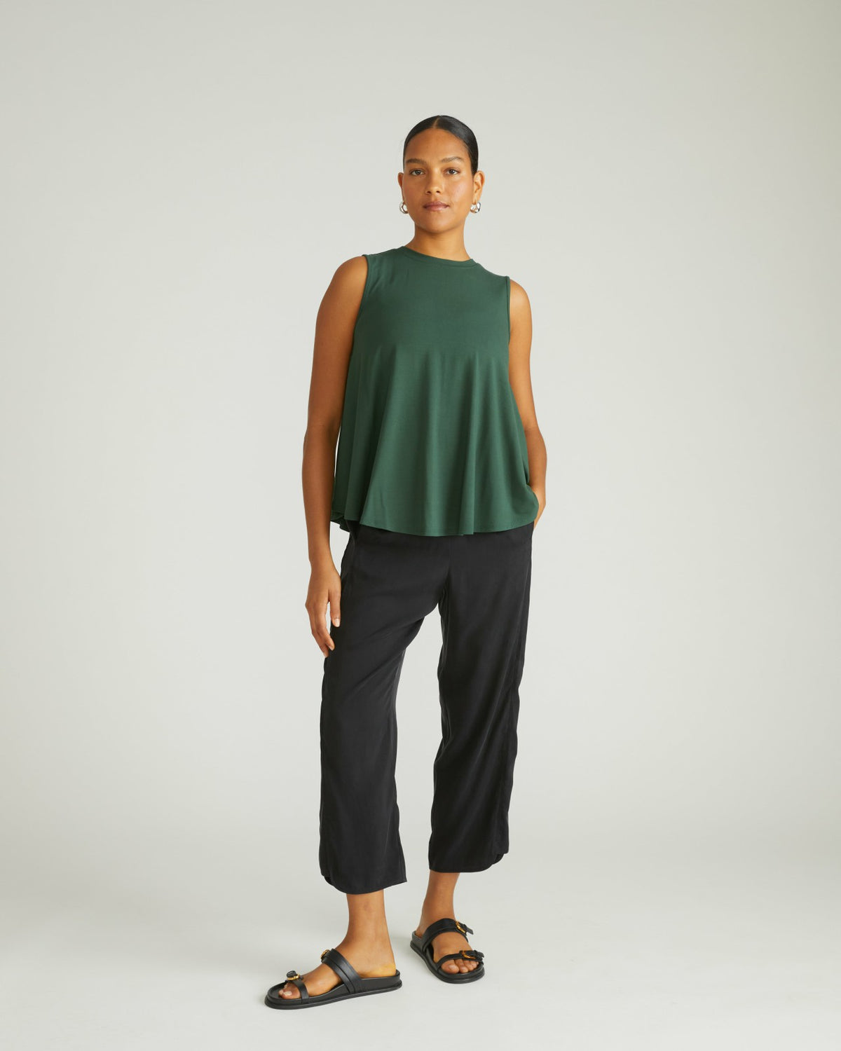 Heatwave Divine Jersey Flared Tank - Conifer | Universal Standard