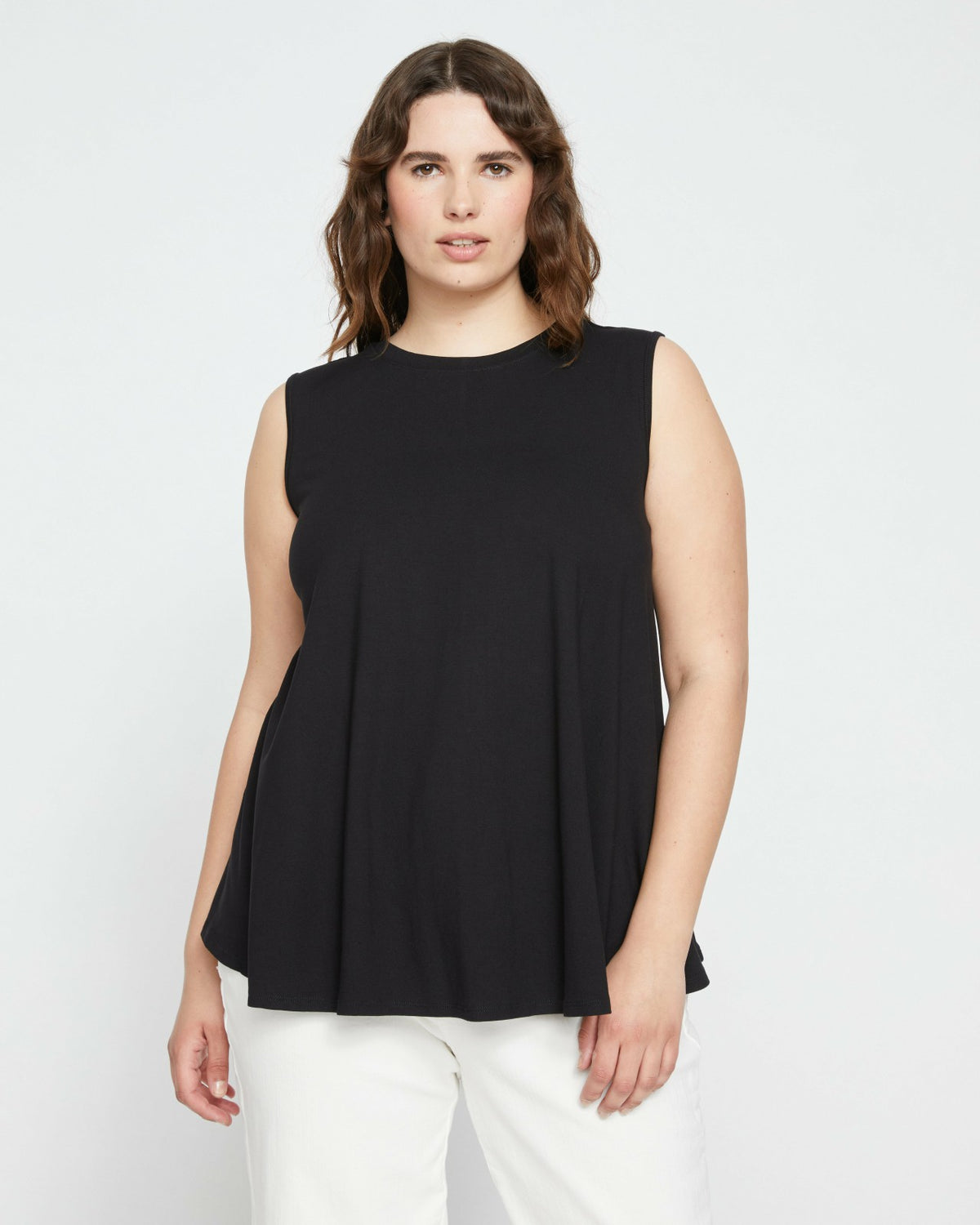 Heatwave Divine Jersey Flared Tank - Black | Universal Standard