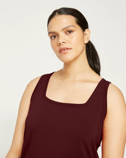 Square Neck Tank Top - Black Cherry | Universal Standard
