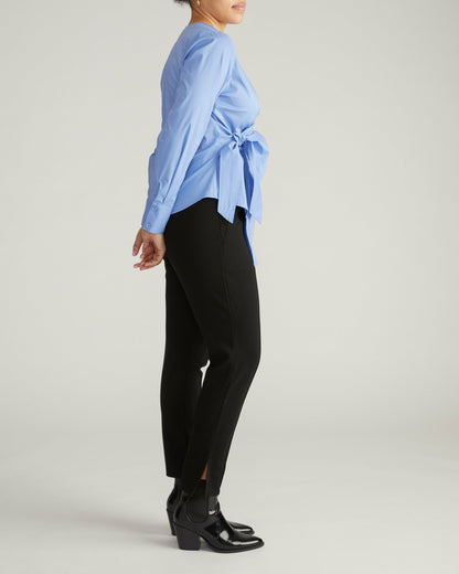Beacon Stretch Poplin Wrap Shirt - Soft Blue | Universal Standard