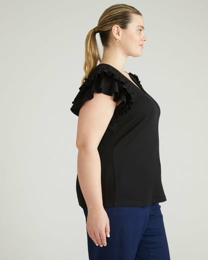 Magnolia Ribbed Top - Black | Universal Standard