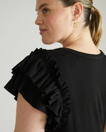Magnolia Ribbed Top - Black | Universal Standard