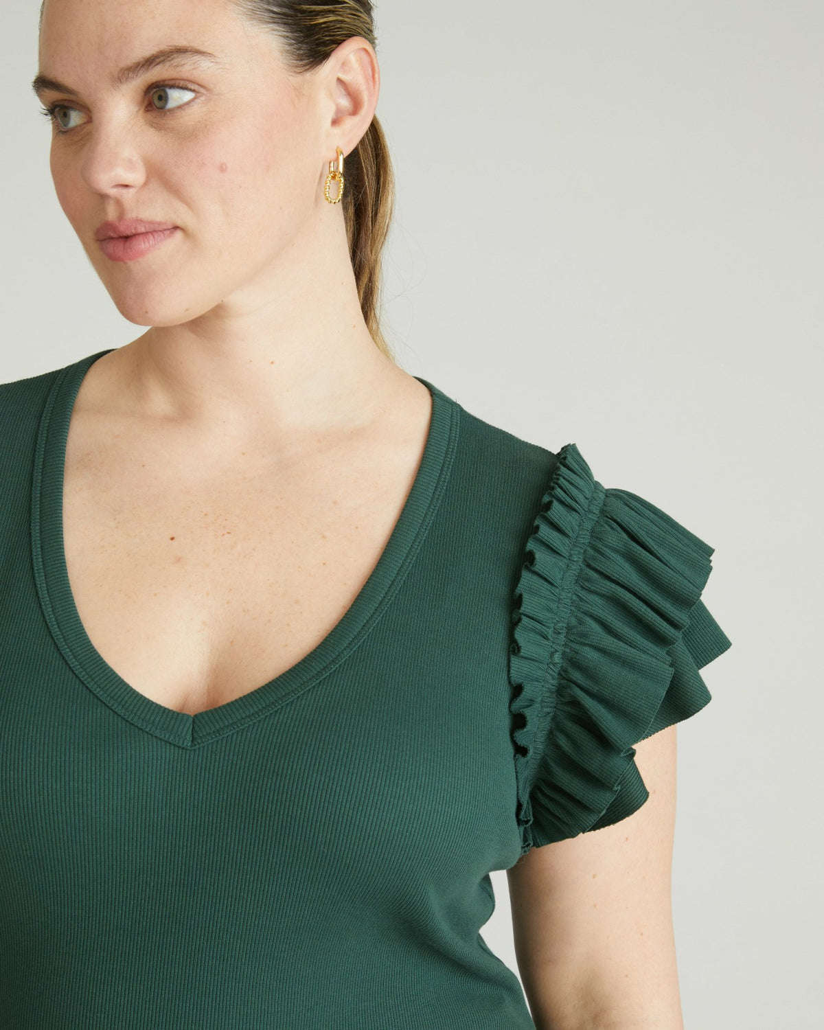 Magnolia Ribbed Top - Conifer | Universal Standard
