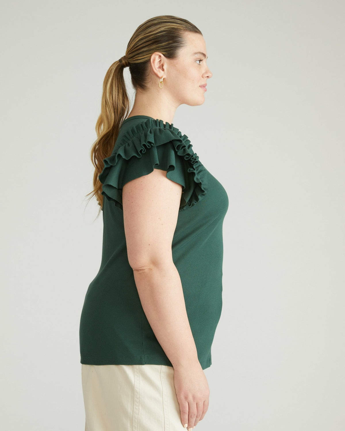 Magnolia Ribbed Top - Conifer | Universal Standard