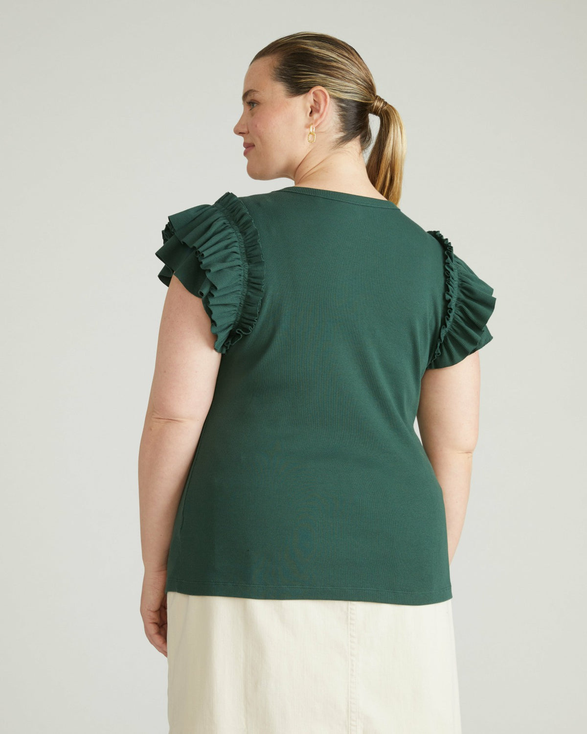 Magnolia Ribbed Top - Conifer | Universal Standard