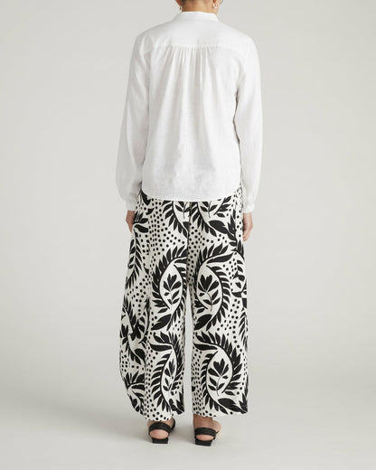 Frances Embroidered Linen Blend Blouse - White | Universal Standard