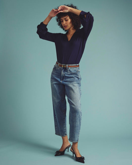 Moore Liquid Jersey Blouse - Midnight | Universal Standard