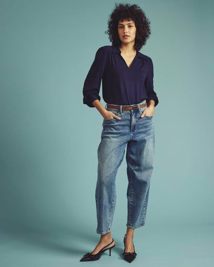 Moore Liquid Jersey Blouse - Midnight | Universal Standard
