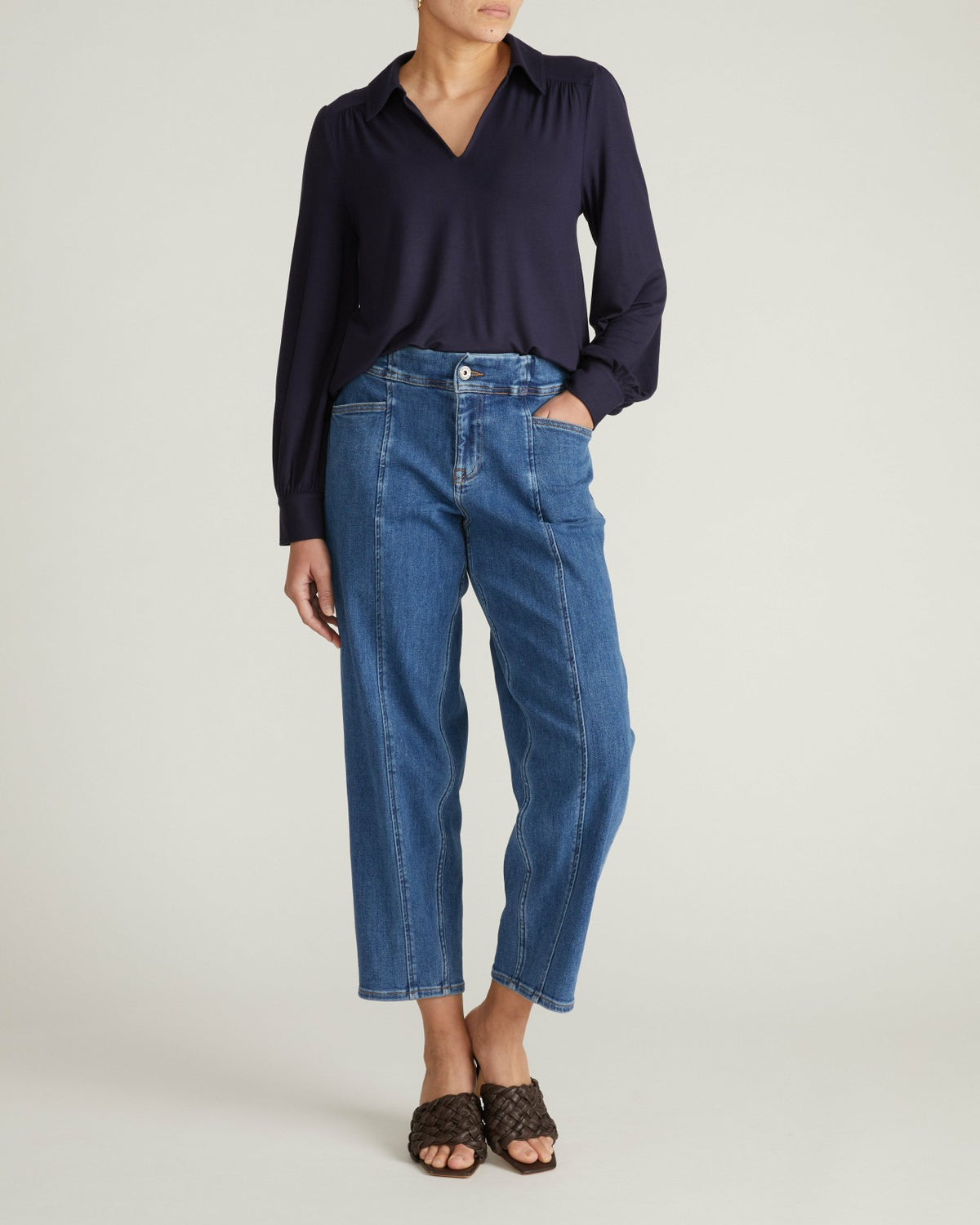 Moore Liquid Jersey Blouse - Midnight | Universal Standard