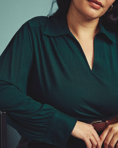 Moore Liquid Jersey Blouse - Forest Green | Universal Standard