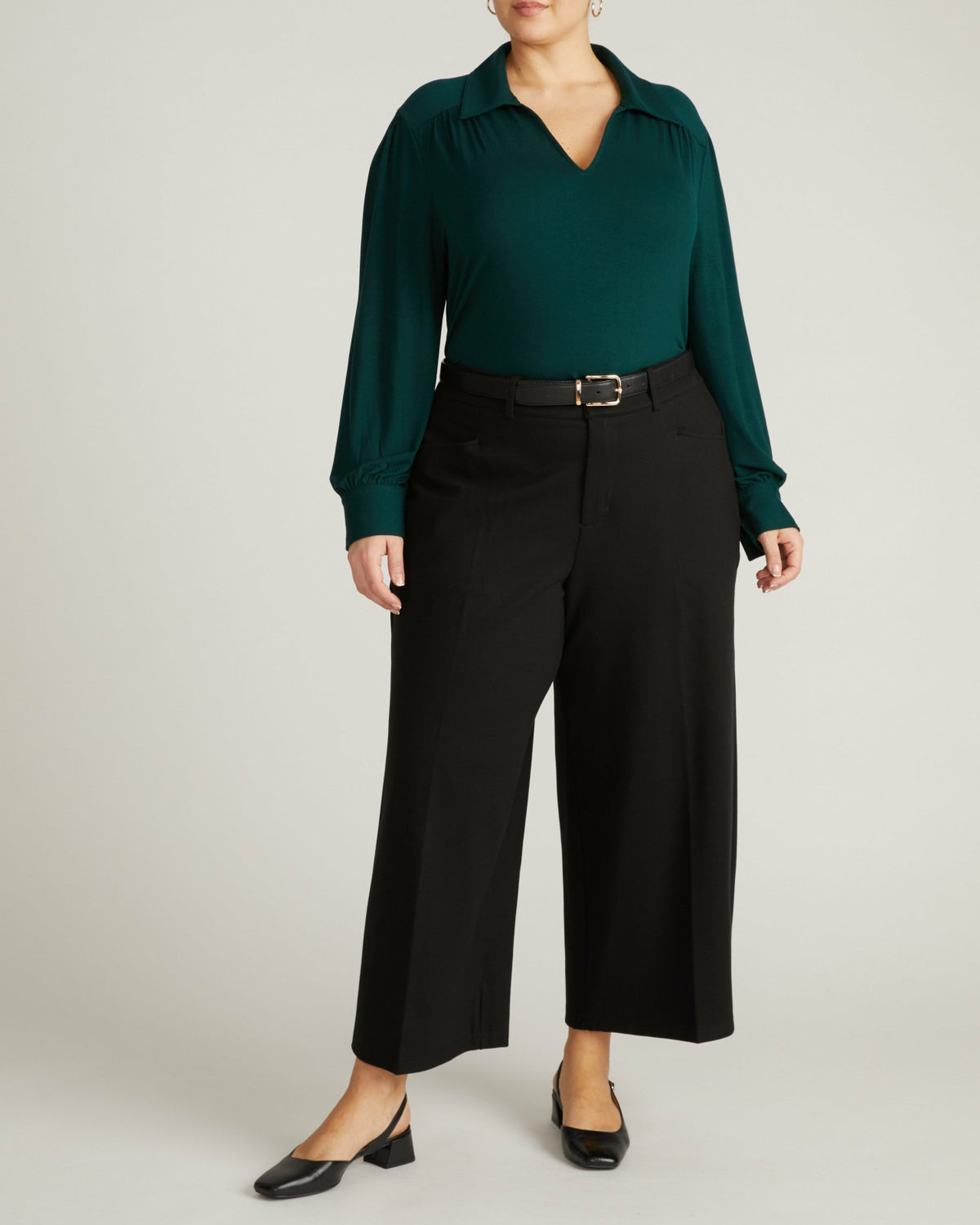 Moore Liquid Jersey Blouse - Forest Green | Universal Standard