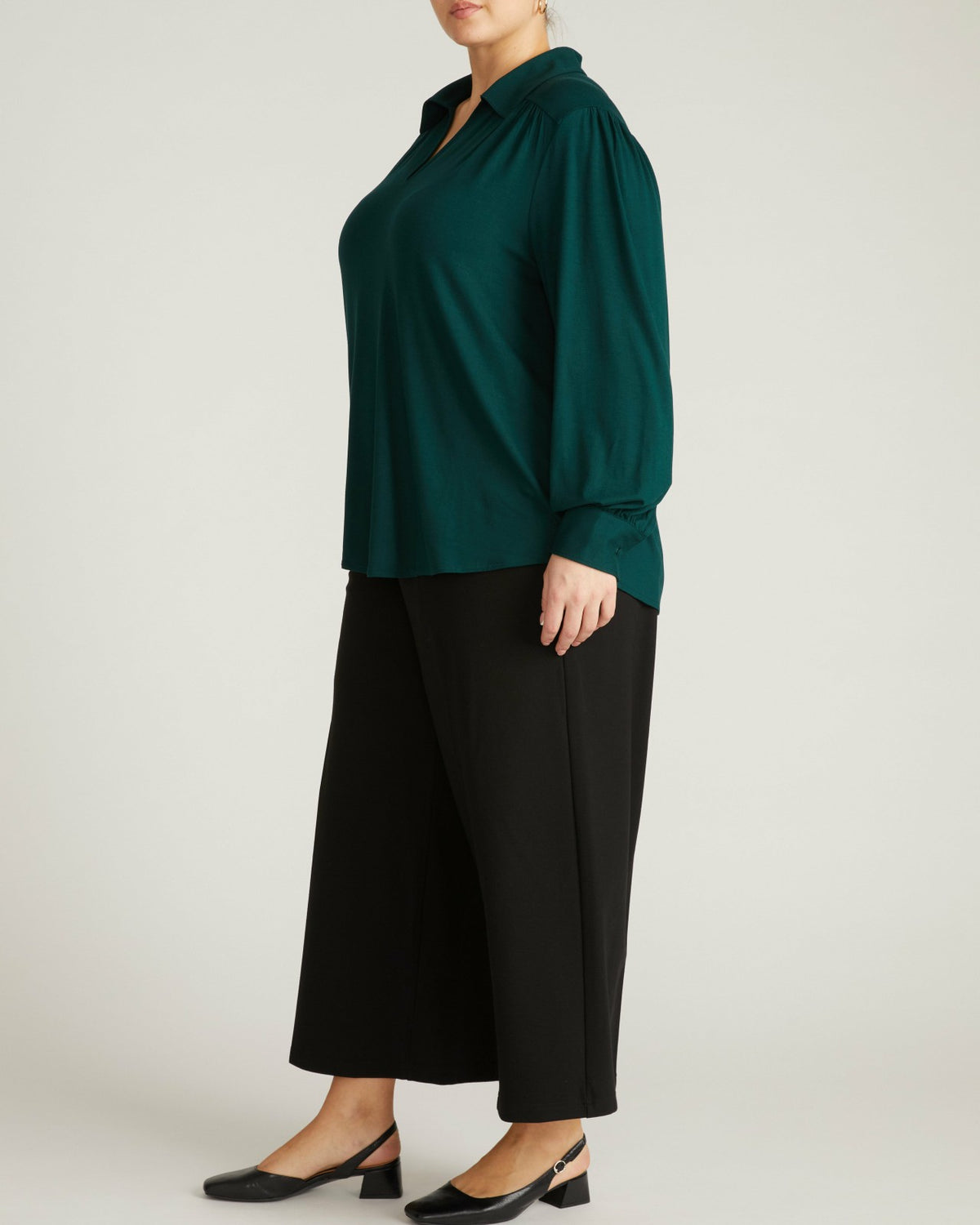 Moore Liquid Jersey Blouse - Forest Green | Universal Standard