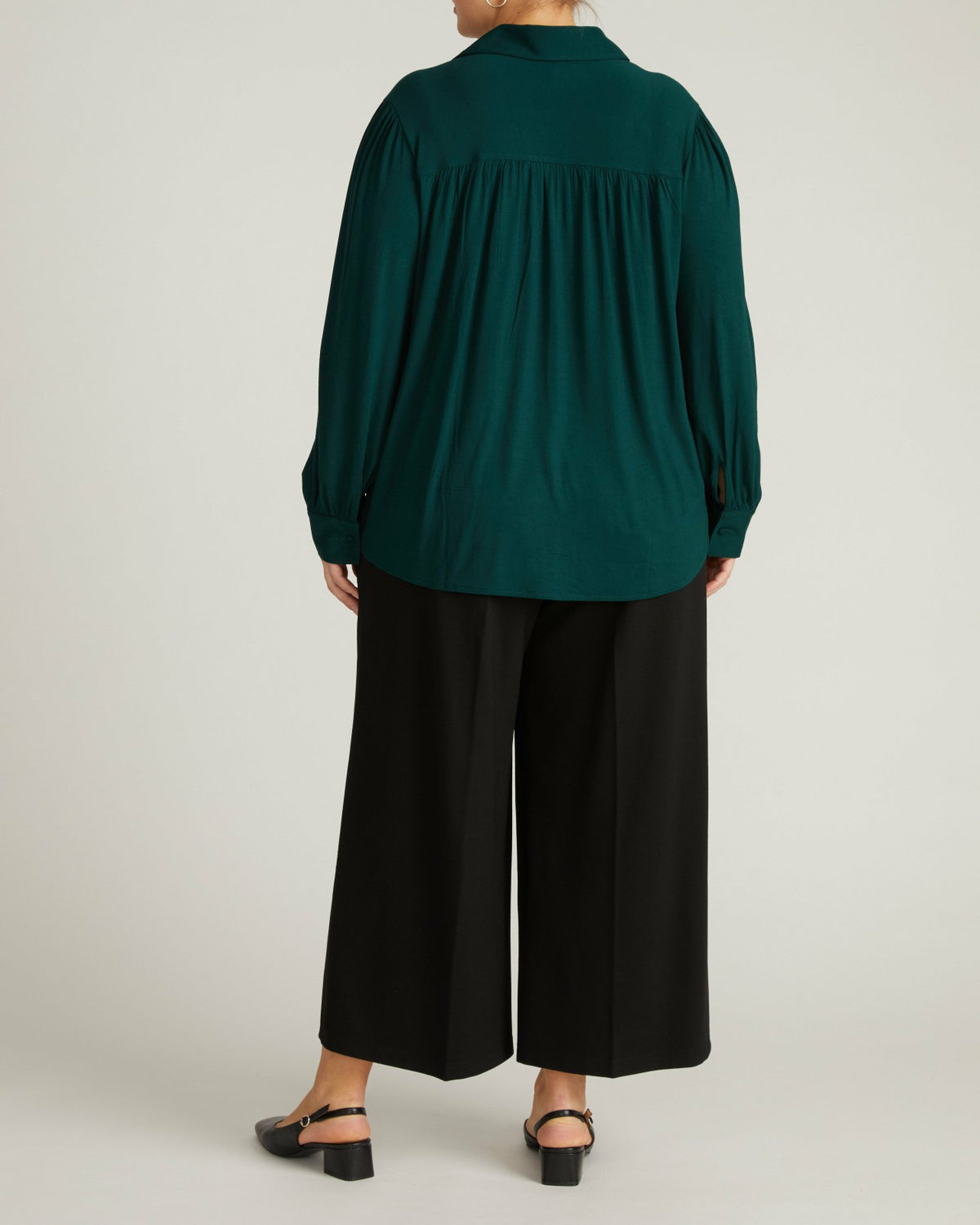Moore Liquid Jersey Blouse - Forest Green | Universal Standard