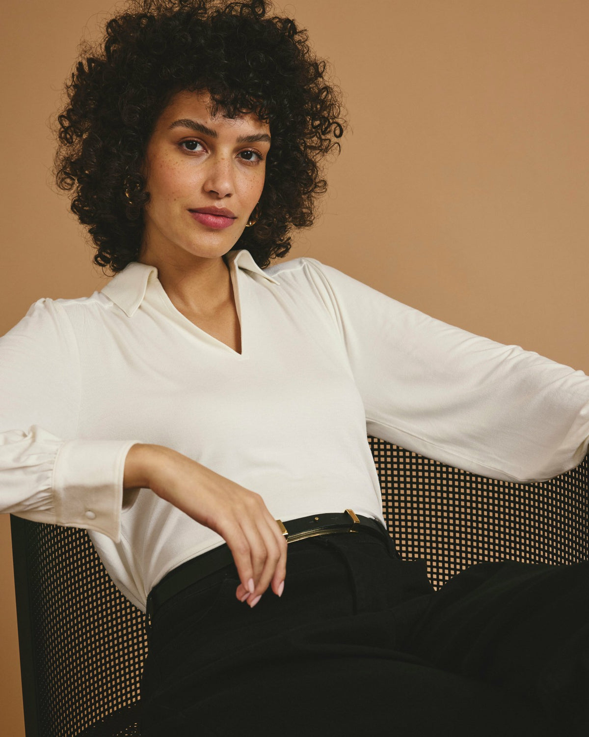 Moore Liquid Jersey Blouse - White | Universal Standard