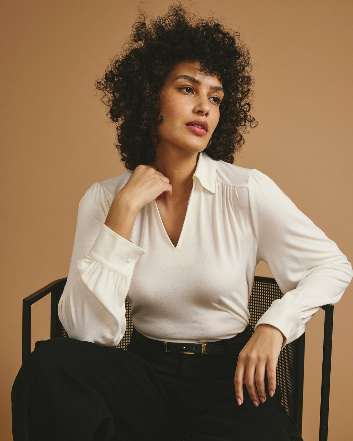 Moore Liquid Jersey Blouse - White | Universal Standard