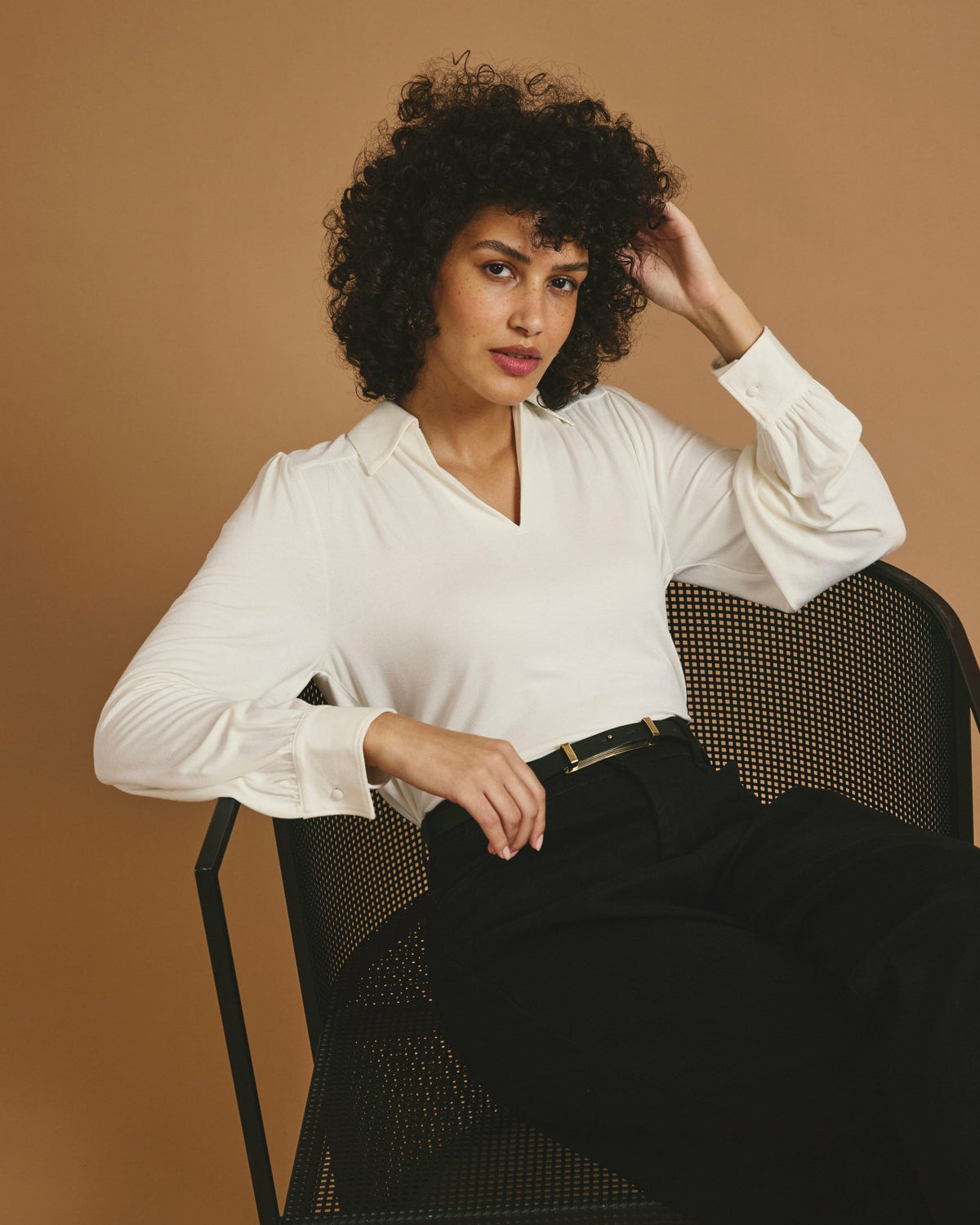 Moore Liquid Jersey Blouse - White | Universal Standard