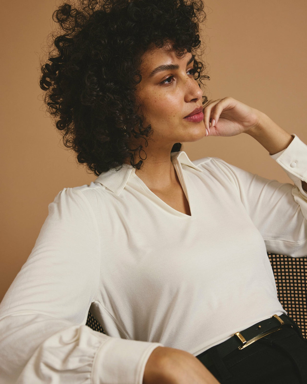 Moore Liquid Jersey Blouse - White | Universal Standard